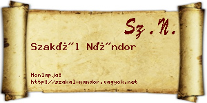 Szakál Nándor névjegykártya