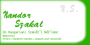 nandor szakal business card